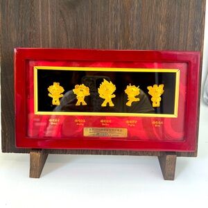Vintage 2008 Limited Edition Gold Plated Beijing China Olympics Fuwa Characters